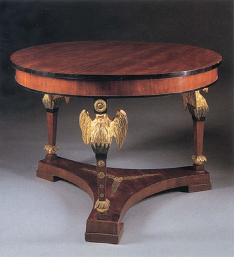 Exhibition: 19th & Early 20th-Century Selections, Work: 19th Century AUSTRIAN Neoclassical Mahogany and Parcel Gilt Center Table