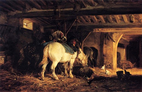 Work: Charles Emile Jacque In the Stable