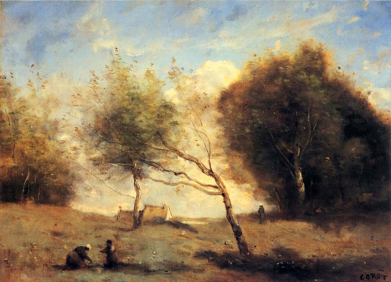 Jean Baptiste Camille Corot, Les Prés de la Petite Ferme, 1860-1870
Oil on canvas, 12 3/8 x 18 3/16 in. (33 x 46.3 cm)
COR-001-PA